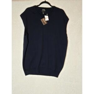 Jos A Bank NEW Vest Mens‎ XXL Pima Cotton V-Neck Blue Pullover Sleeveless